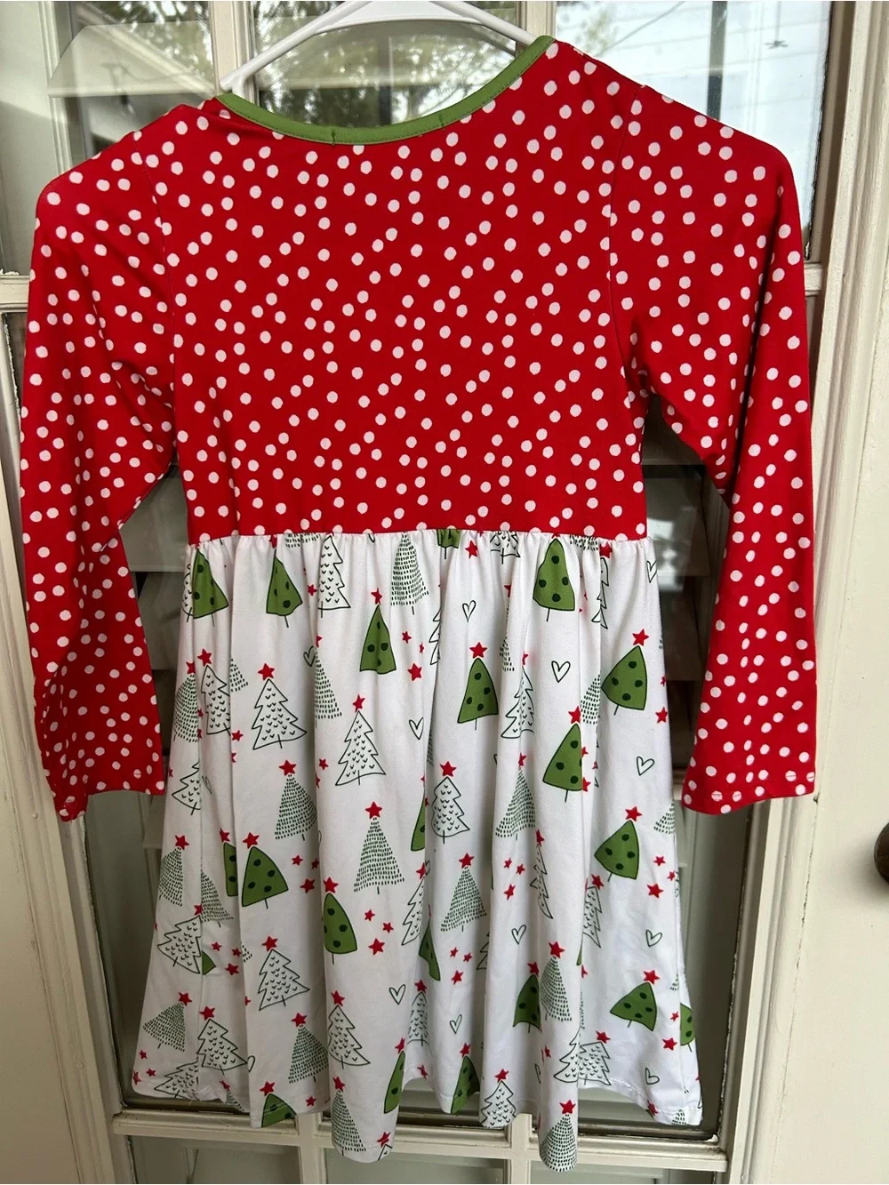 Millie Loves Lily Girls' Red & White Holiday Tree Print Dress